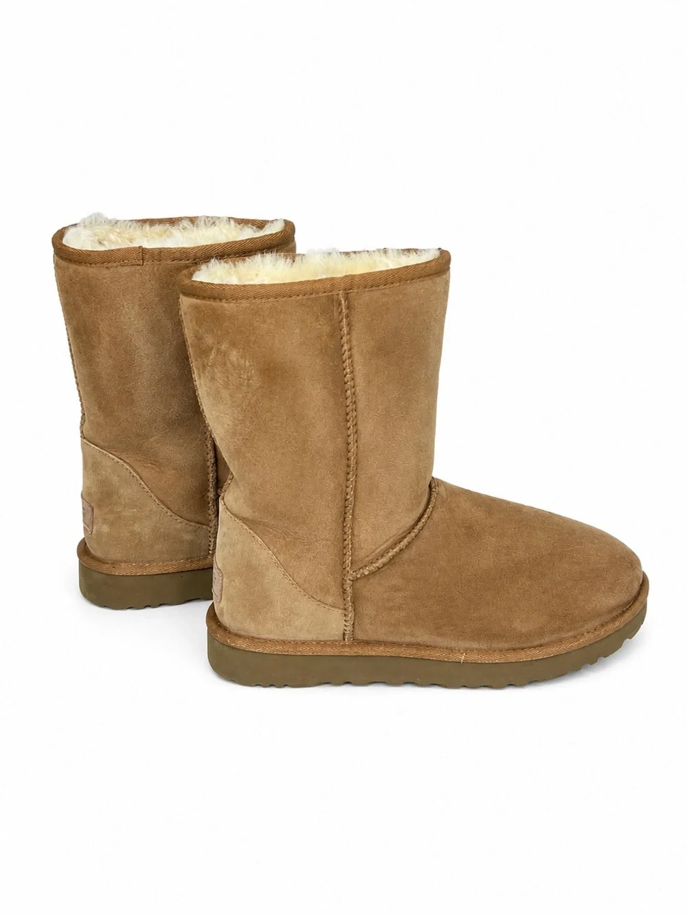UGG Classic Short Suede Boots in Chestnut Sherpa EUC